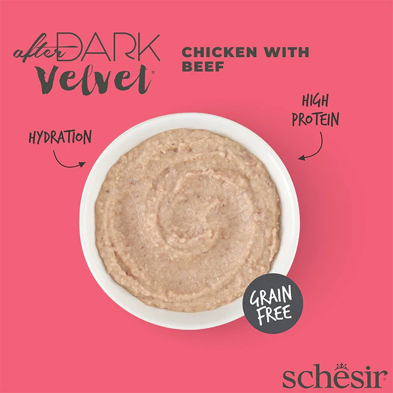 Schesir After Dark Velvet Mousse Adult Cat Chicken & Beef 12 x 80g