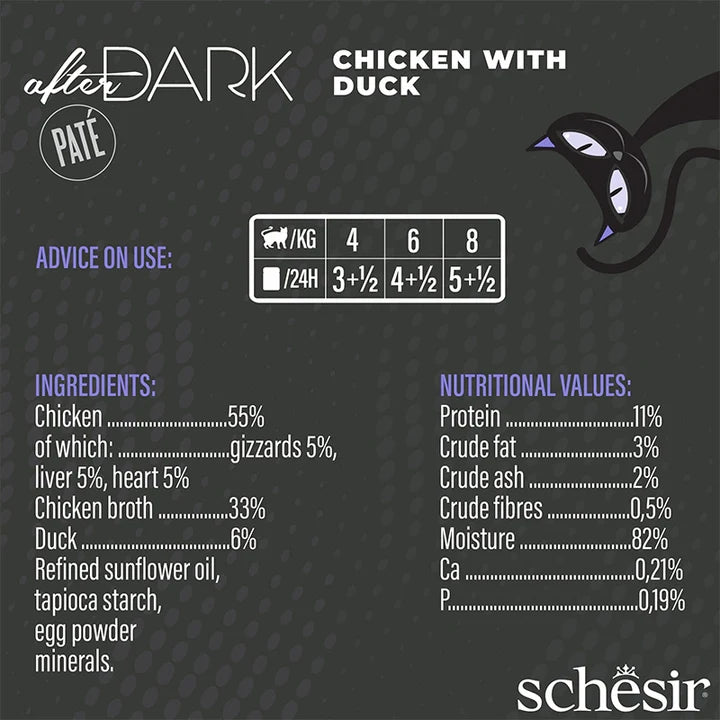Schesir After Dark Pate Variety Pack Adult Cat Mixed 12 x 80g