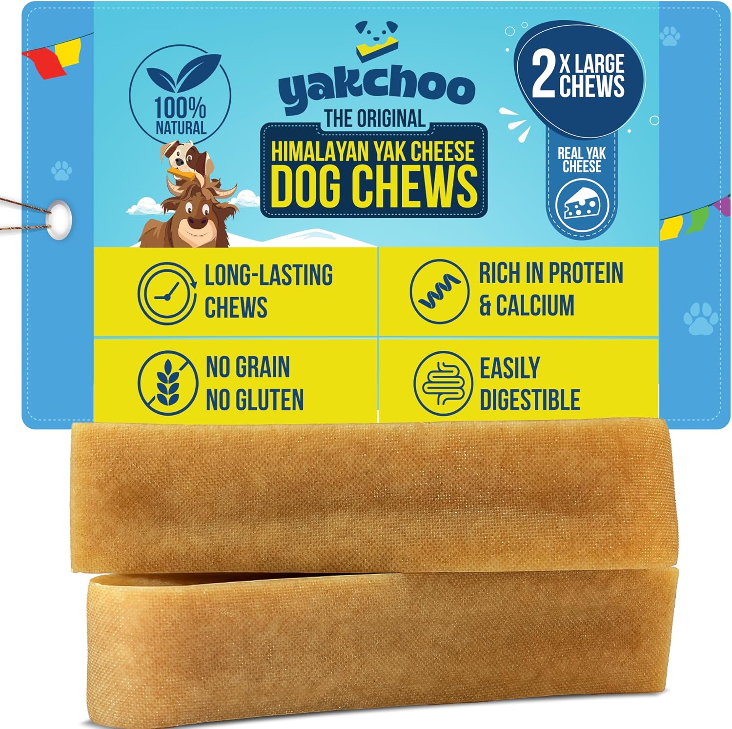 Yakchoo Himalayan Yak Cheese Dog Chews – X-Large 150g - 1 or 2 Pack Options