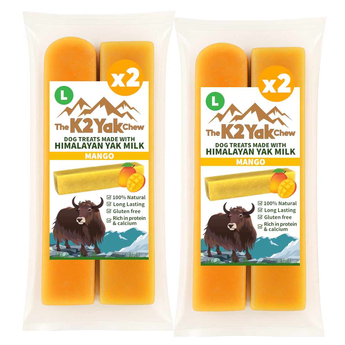 K2 Yak Chews Dog Treats Mango Large