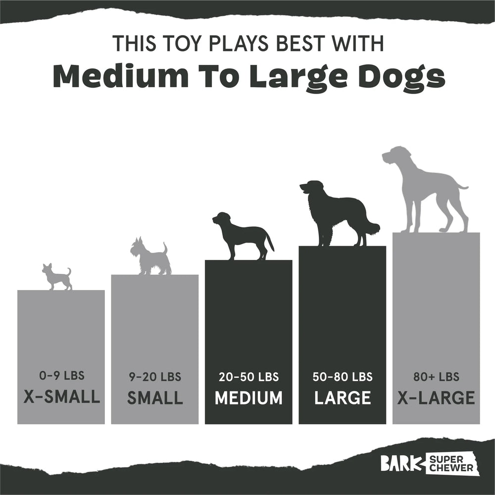 BARK Black Bear Bones Super Chewer Dog Toy