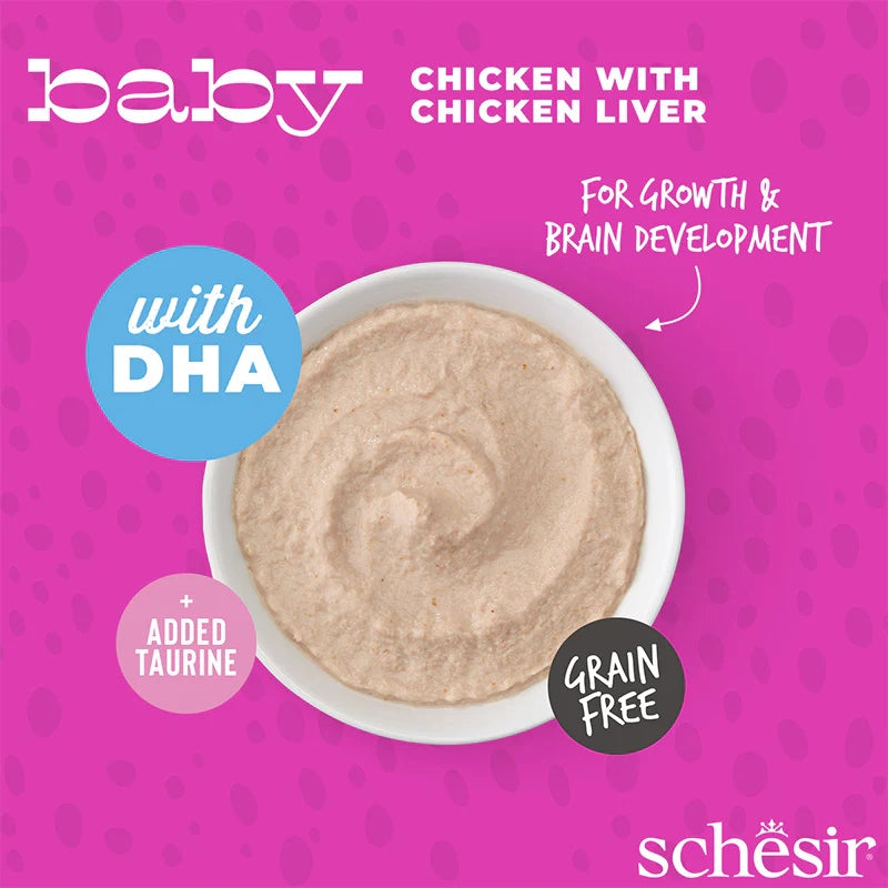 Schesir Kitten Baby Mousse Chicken with Chicken Liver 12 x 70g