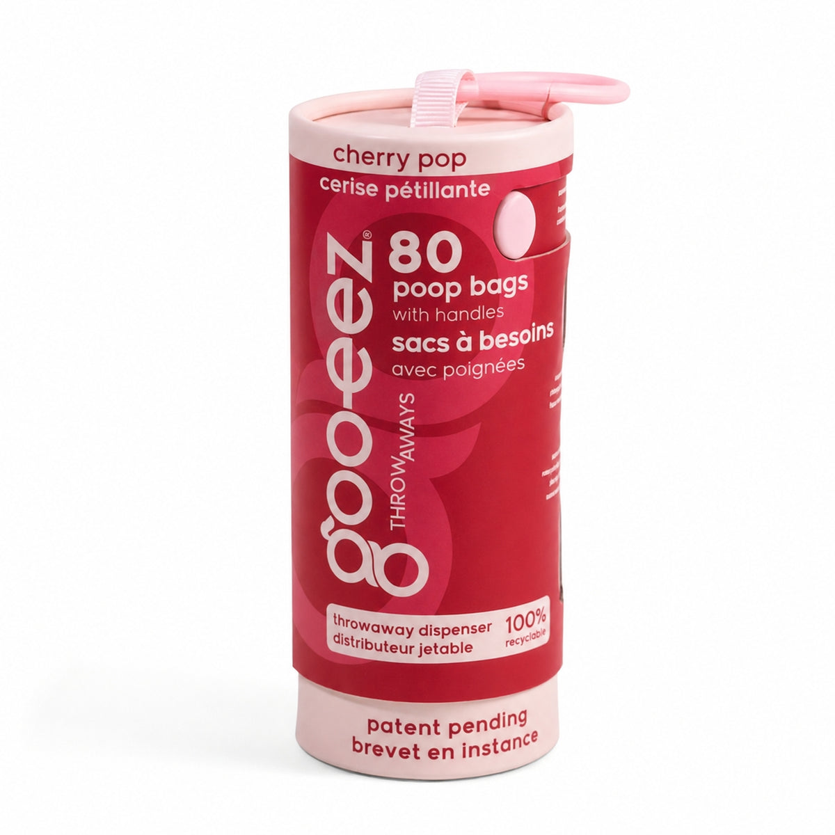 Goo-eez Dog Poo Bag Dispenser - Cherry Pop (80 Bags)