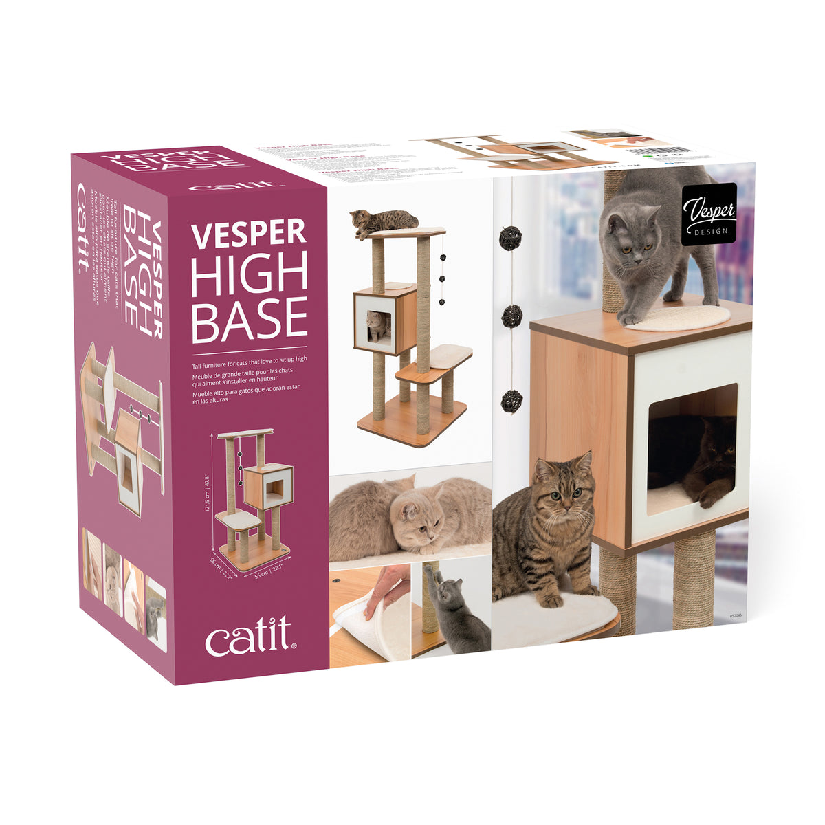 Catit Cat Furniture Vesper High Base Walnut