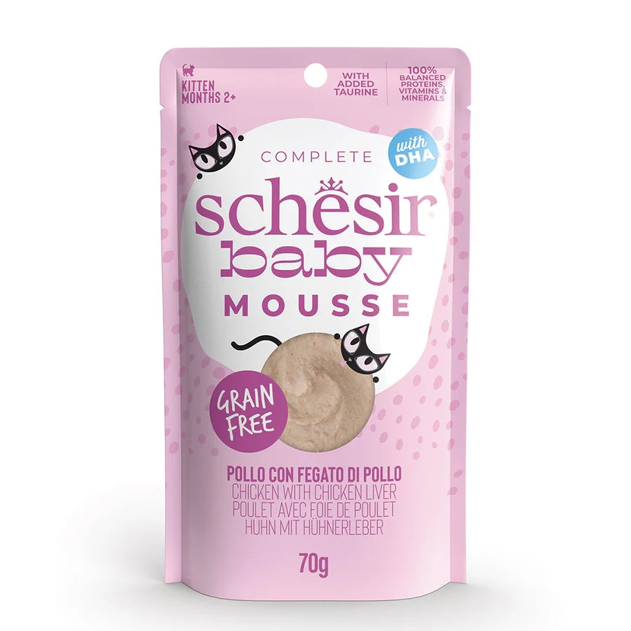 Schesir Kitten Baby Mousse Chicken with Chicken Liver 12 x 70g