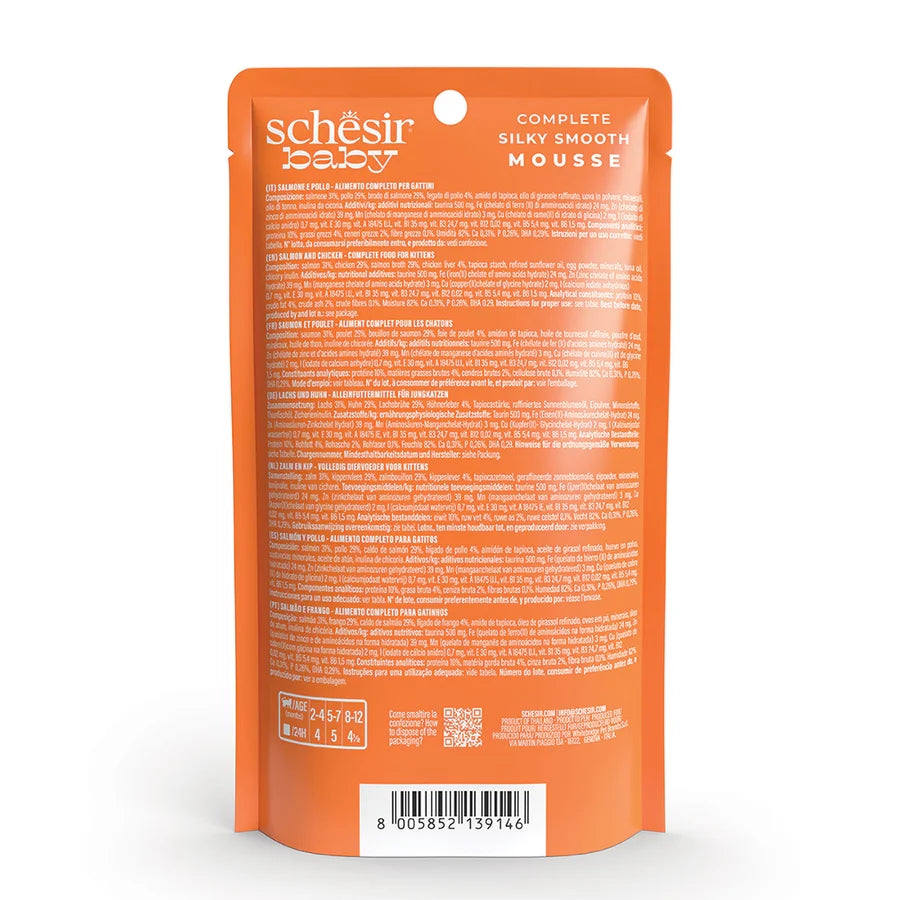 Schesir Kitten Baby Mousse Chicken with Salmon 12 x 70g