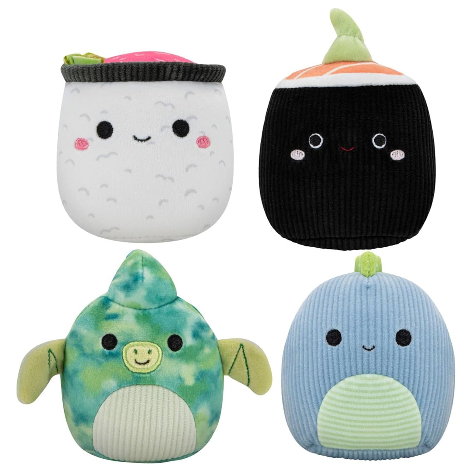 Squishmallows Squeaky Plush Dog Toys Shozo Shu, Fletcher & Rashad